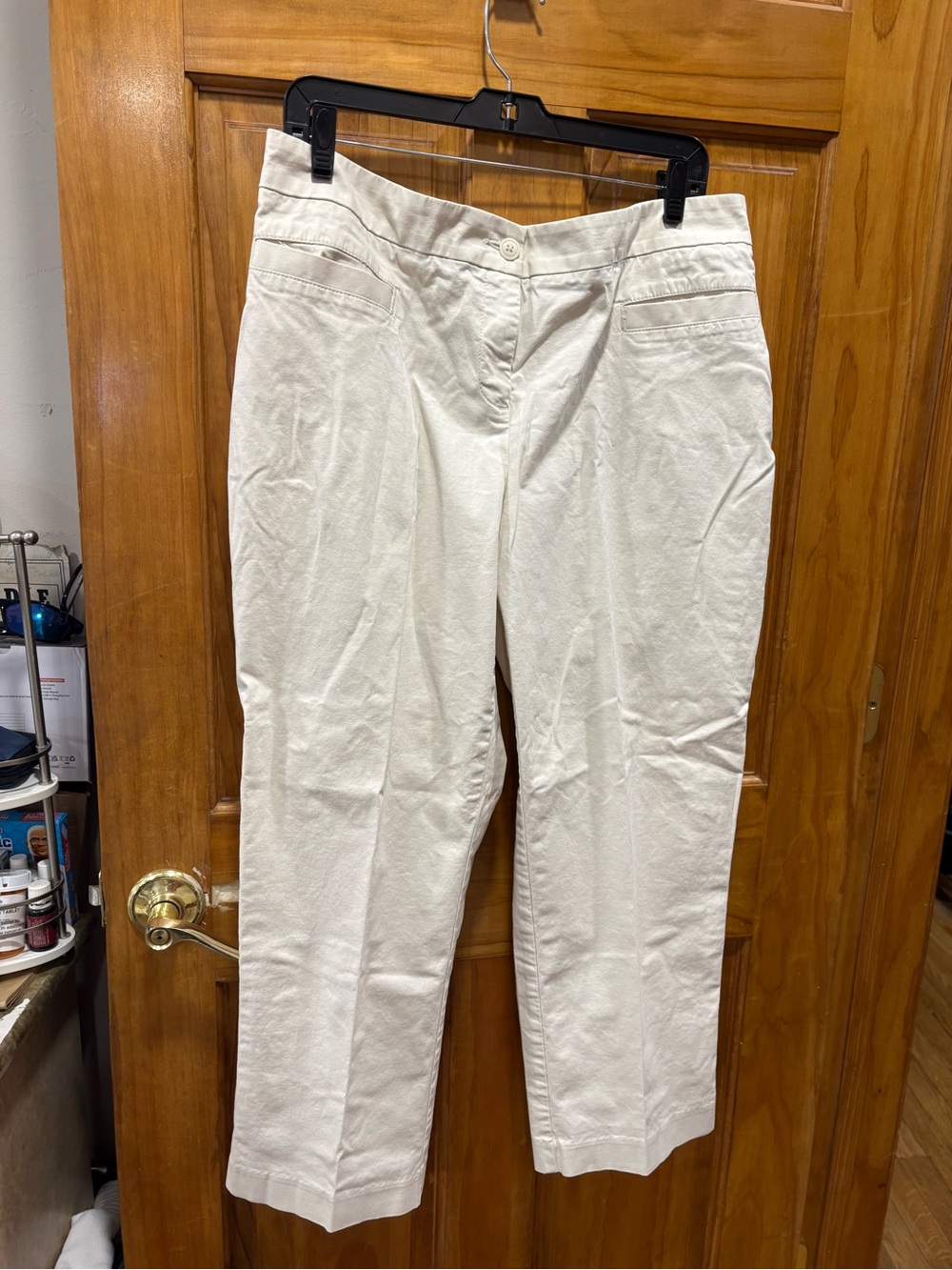 Fashion Bug Cream Women's Pants with Navy Trim